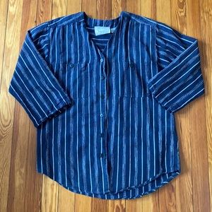 Navy Blue Button Down Oversized Shirt